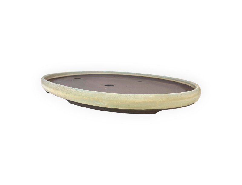 Pot ovale en grès émaillé pour bonsaïs japonais - 62 cm