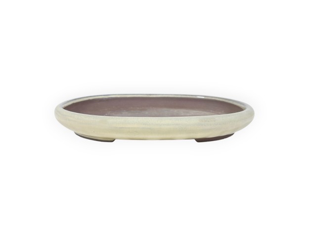 Oval glazed stoneware Japanese Bonsai pot - 19,5 cm