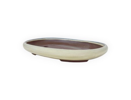 Maceta oval gres esmaltado para Bonsái japonés - 26,5 cm