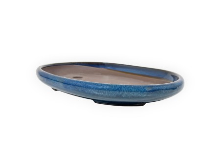 Oval glazed stoneware Japanese Bonsai pot - 26,5 cm