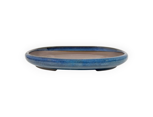 Pot ovale grès émaillé pour bonsaïs japonais - 26,5 cm