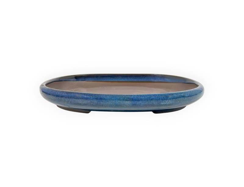 Vaso Bonsai Giapponese Ovale in Grès Smaltato - 26,5 cm