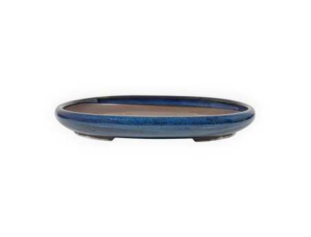 Japanischer Bonsai Topf glasiertem Steingut, oval - 22,5 cm