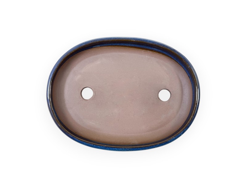 Maceta oval gres esmaltado para Bonsái japonés - 22,5 cm