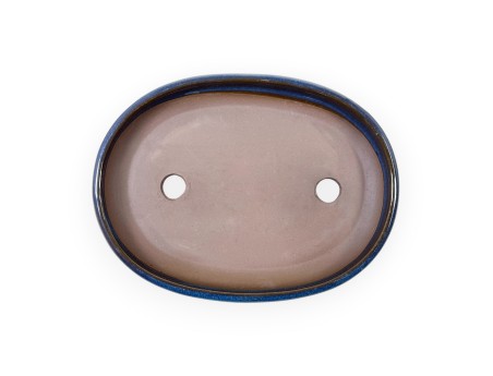 Pot ovale grès émaillé pour bonsaïs japonais - 22,5 cm