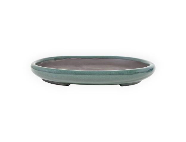 Maceta oval gres esmaltado para Bonsái japonés - 19,5 cm