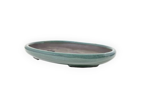 Vaso Bonsai Giapponese Ovale in Grès Smaltato - 19,5 cm