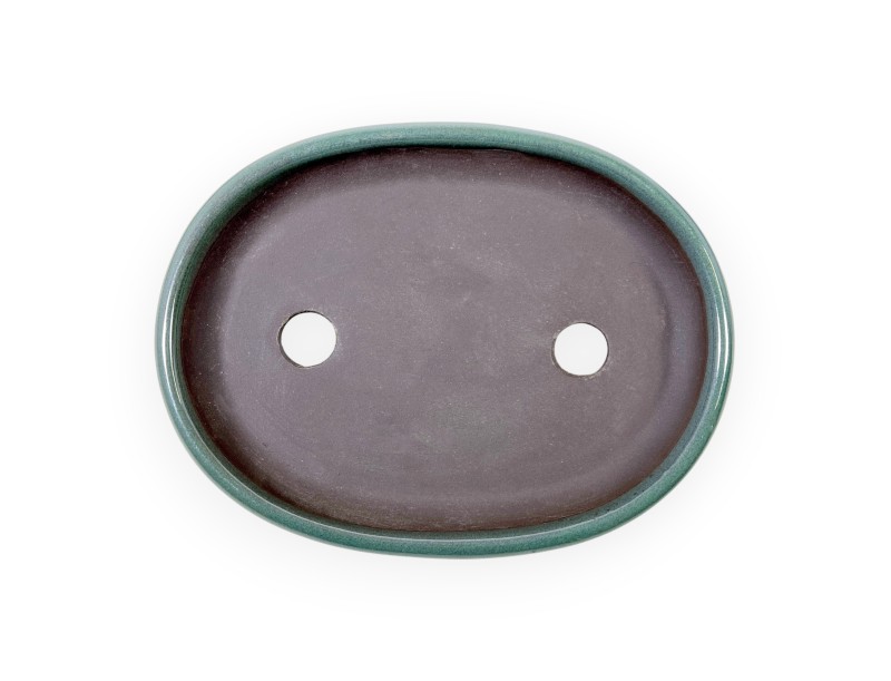Oval glazed stoneware Japanese Bonsai pot - 19,5 cm