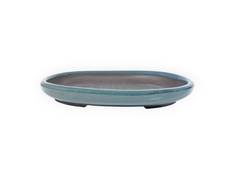 Oval glazed stoneware Japanese Bonsai pot - 22,5 cm