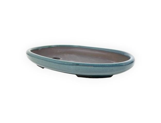 Ovaal geglazuurde steengoed Japanse Bonsai pot - 22,5 cm 2
