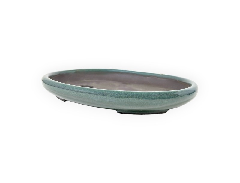 Maceta oval gres esmaltado para Bonsái japonés - 26,5 cm