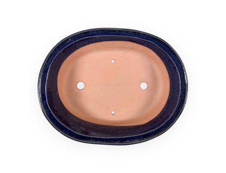 Oval glazed stoneware Chinese Bonsai pot - 31 cm