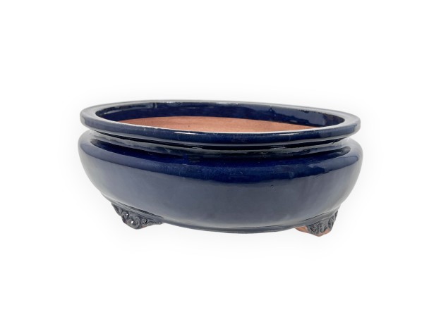 Oval glazed stoneware Chinese Bonsai pot - 35 cm 2