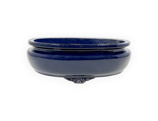Oval glazed stoneware Chinese Bonsai pot - 35 cm