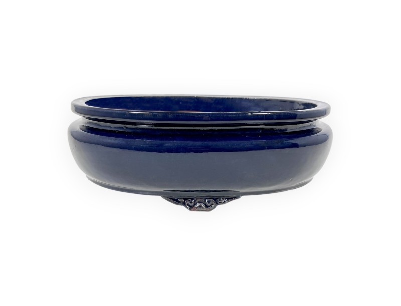 Oval glazed stoneware Chinese Bonsai pot - 35 cm