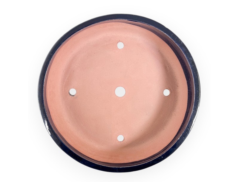 Pot rond en grès émaillé pour bonsaïs chinois - 37,5 cm
