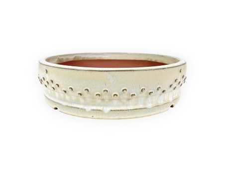 Round glazed stoneware Chinese Bonsai pot - 37,5 cm