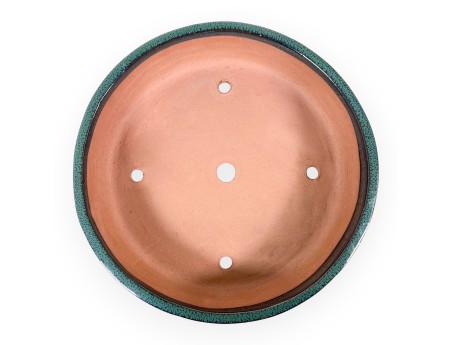 Pot rond en grès émaillé pour bonsaïs chinois - 37,5 cm