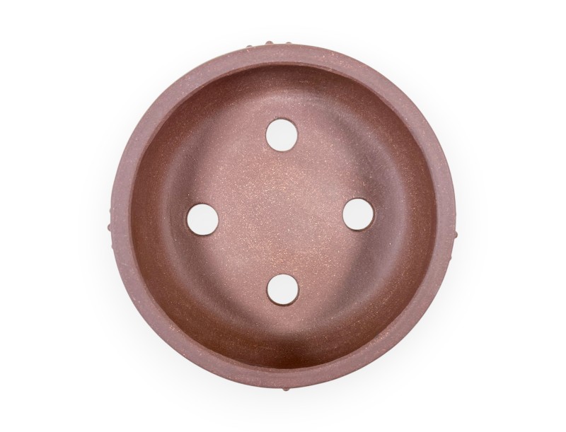 Pot rond en grès non émaillé pour bonsaïs chinois - 15,5 cm