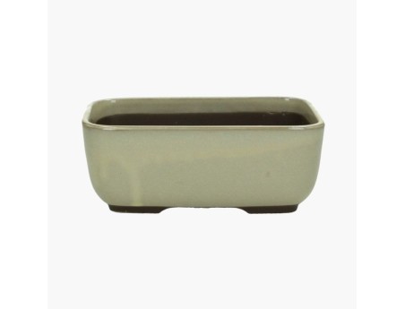 Rectangular glazed stoneware Japanese Bonsai pot - 24,5 cm