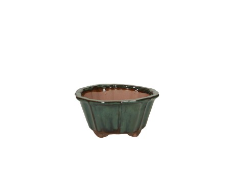 Pot rond en grès émaillé pour bonsaïs chinois - 18 cm