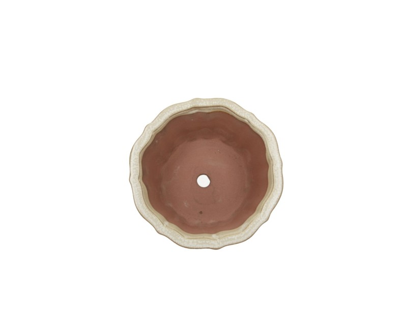 Round glazed stoneware Chinese Bonsai pot - 18 cm