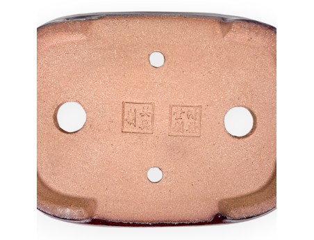 Rectangular glazed stoneware Chinese Bonsai pot - 16 cm