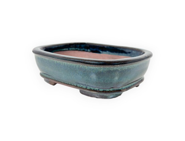 Rectangular glazed stoneware Chinese Bonsai pot - 16 cm 2