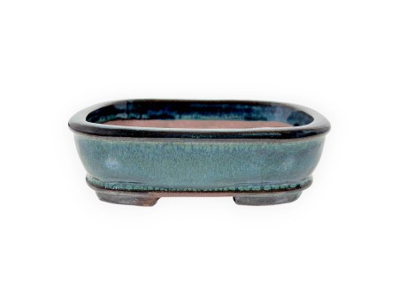 Rechthoekig geglazuurde steengoed Chinese Bonsai pot - 16 cm