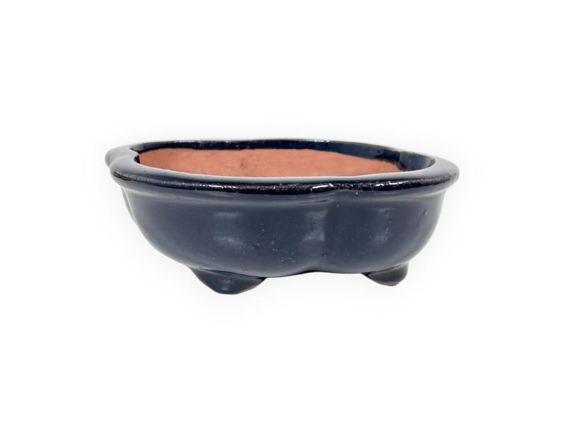 Chinesischer Bonsai Topf aus glasiertem Steingut, wolke - 16 cm