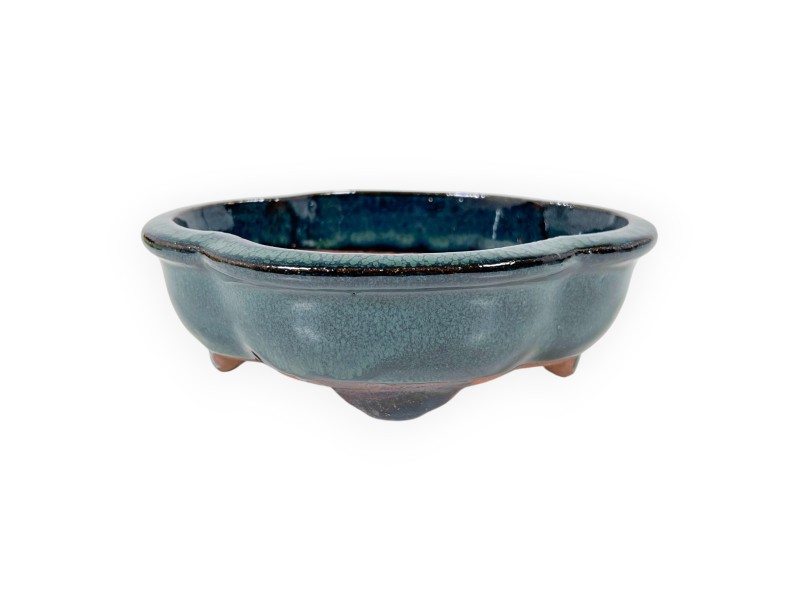 Cloud glazed stoneware Chinese Bonsai pot - 16 cm