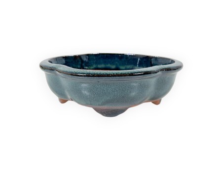 Cloud glazed stoneware Chinese Bonsai pot - 16 cm