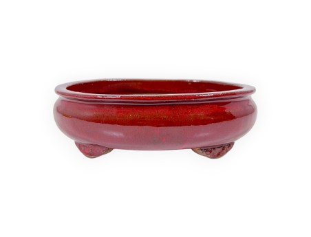 Ovaal geglazuurde steengoed Chinese Bonsai pot - 15,5 cm