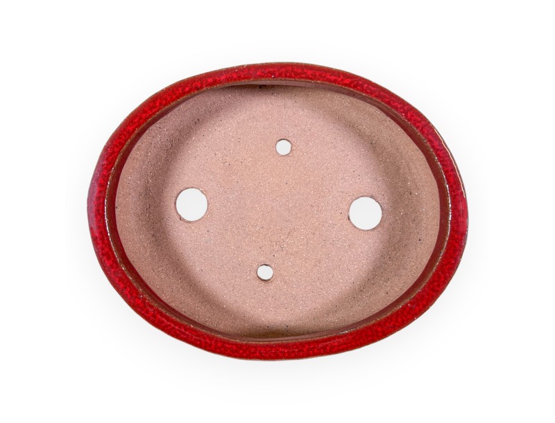 Pot ovale en grès émaillé pour bonsaïs chinois - 15,5 cm