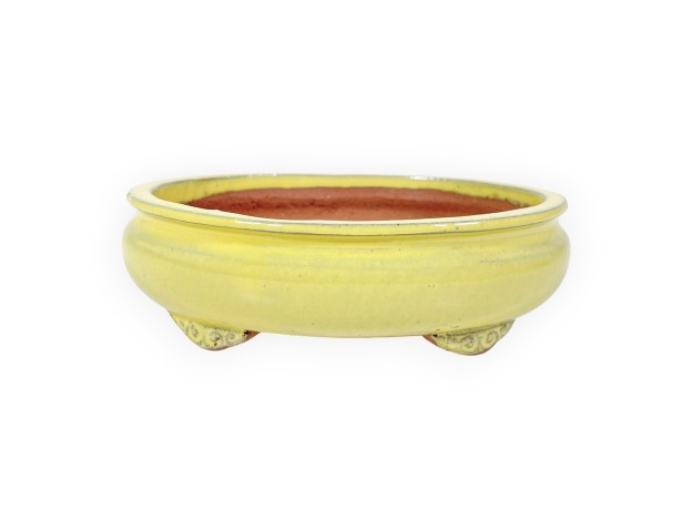 Oval glazed stoneware Chinese Bonsai pot - 15,5 cm