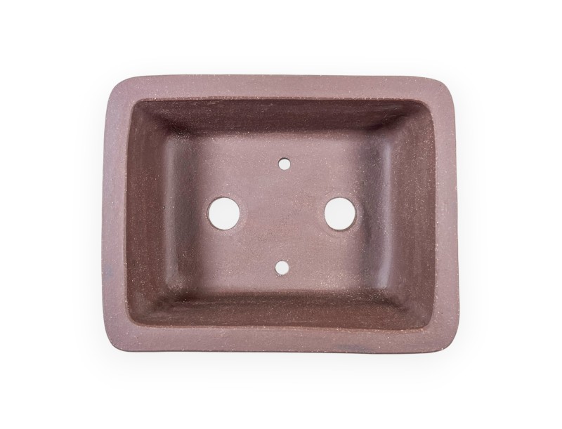Pot rectangulaire en grès non émaillé pour bonsaïs chinois - 16,5 cm