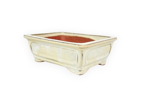Rechthoekig geglazuurde steengoed Chinese Bonsai pot - 16 cm