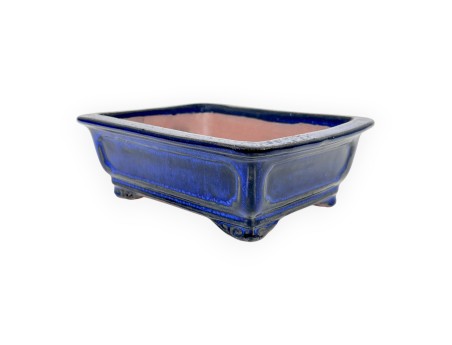 Pot rectangulaire en grès émaillé pour bonsaïs chinois - 16 cm