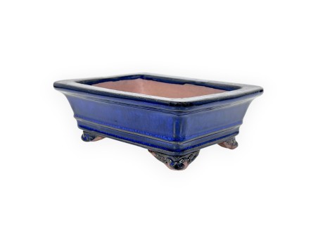 Vaso Bonsai Cinese Rettangolare in Grès Smaltato - 16 cm