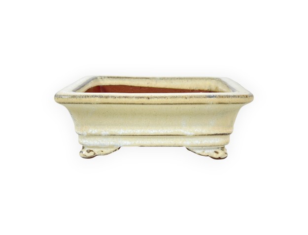 Pot rectangulaire en grès émaillé pour bonsaïs chinois - 16 cm
