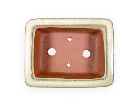 Pot rectangulaire en grès émaillé pour bonsaïs chinois - 16 cm