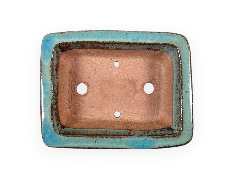 Rechthoekig geglazuurde steengoed Chinese Bonsai pot - 16 cm