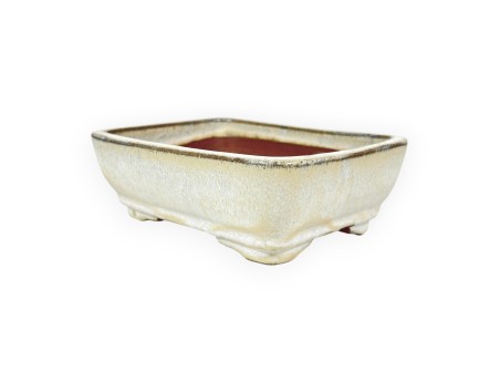 Rechthoekig geglazuurde steengoed Chinese Bonsai pot - 16 cm