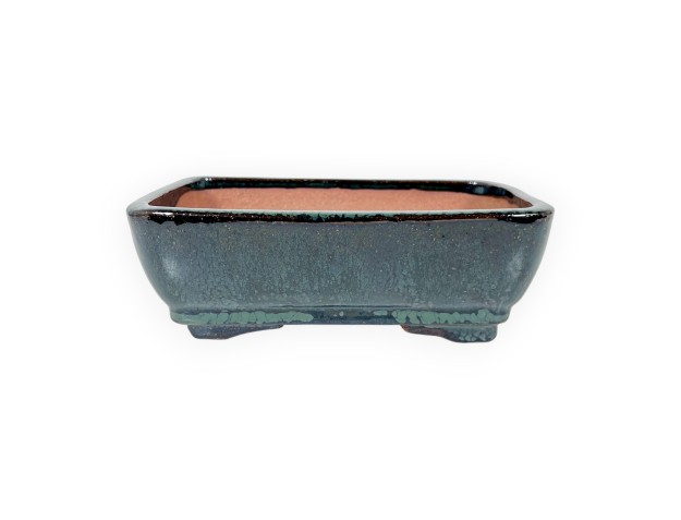 Rectangular glazed stoneware Chinese Bonsai pot - 16 cm