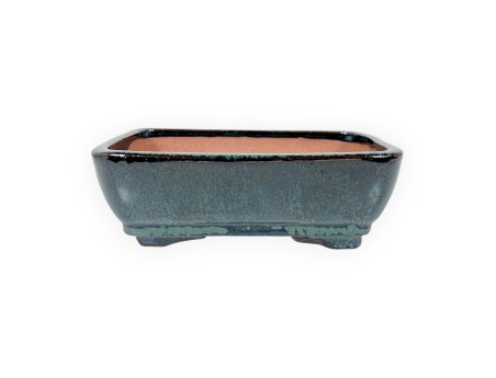 Vaso Bonsai Cinese Rettangolare in Grès Smaltato - 16 cm