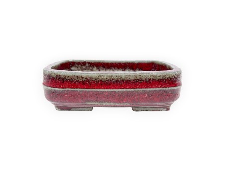 Rechthoekig geglazuurde steengoed Chinese Bonsai pot - 15,5 cm