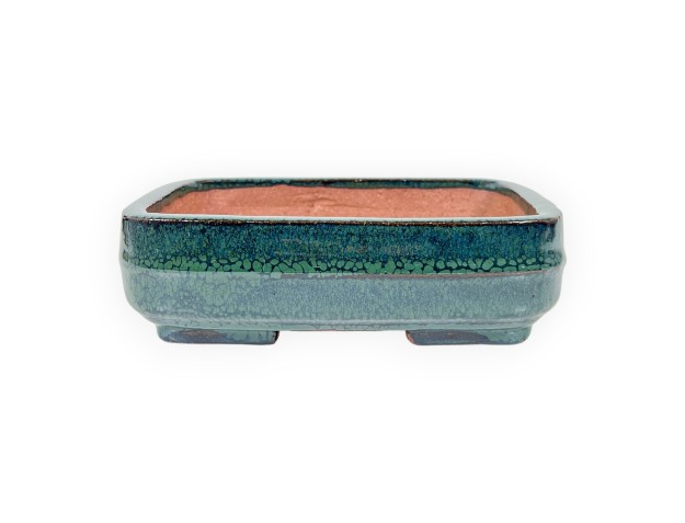 Rechthoekig geglazuurde steengoed Chinese Bonsai pot - 15,5 cm