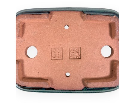 Pot rectangulaire en grès émaillé pour bonsaïs chinois - 15,5 cm