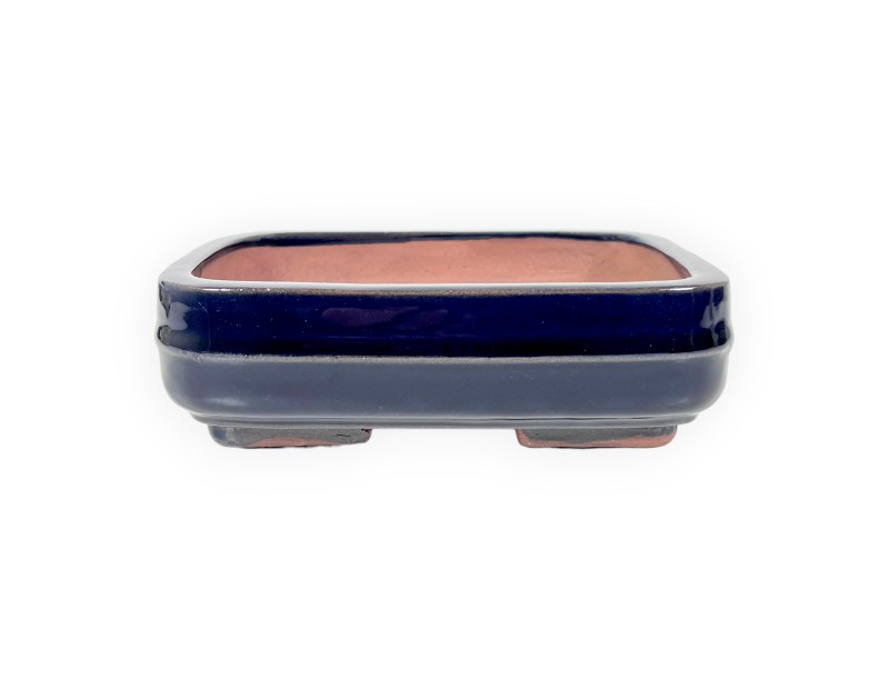 Pot rectangulaire en grès émaillé pour bonsaïs chinois - 15,5 cm