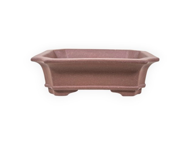 Rectangular unglazed stoneware Chinese Bonsai pot - 16 cm